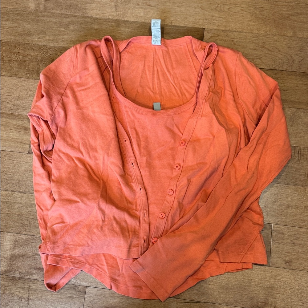 2/$45 💜KASICS Orange Cardigan & Tank Set